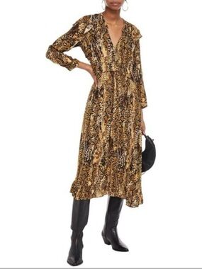 ba&sh Snake-Print Midi Dress size L